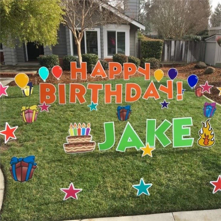 Corrugated Plastic Happy Birthday Sign